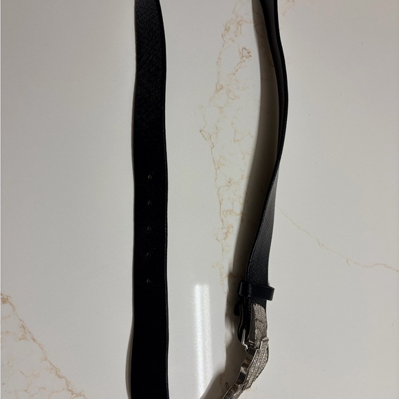 Harley-Davidson Black Belt with Silver Winged Shield Set of 2 - Picture 2 of 6